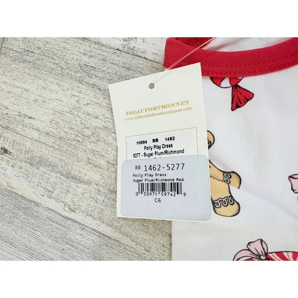 The Beaufort Bonnet Company Polly Play Dress Sugar Plum Christmas Cookie 6 NWT
